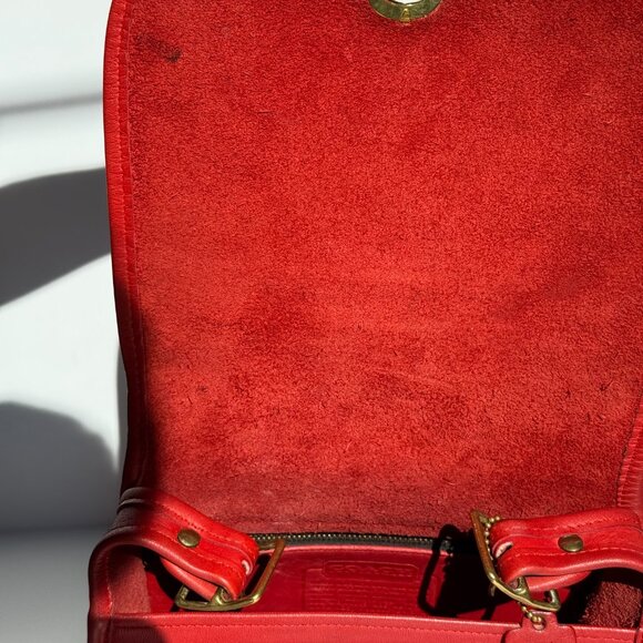 SOLD Vintage Coach Red Small Shoulder Bag 9530 - Picture 13 of 14